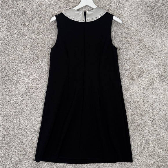Betsey Johnson Black & White Collar Dress with Rhinestone/Pearls Accents - Sz 10 - Picture 5 of 11
